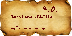Marusinecz Ofélia névjegykártya